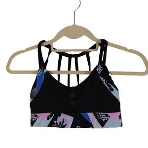PINK Victoria's Secret | Black Print Strappy Ultimate Sports Bra | Size XS